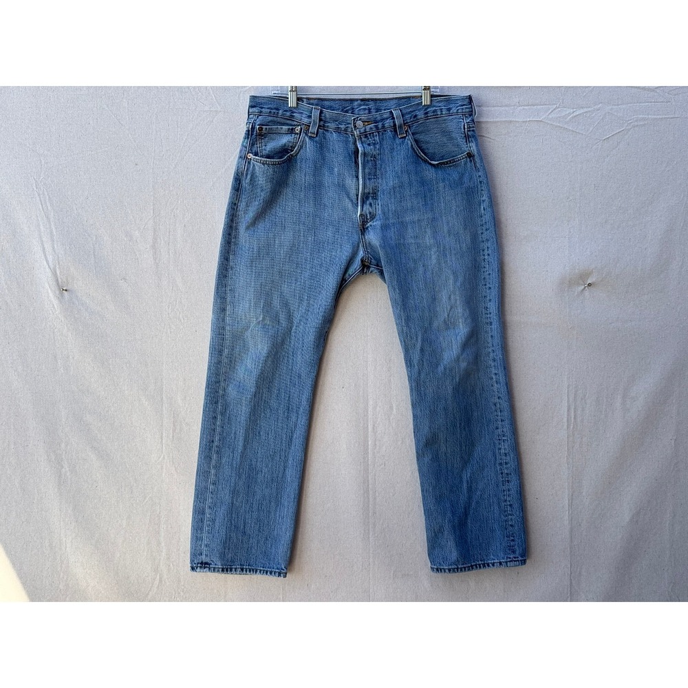 Levi's 501 Original Fit Straight Leg Blue Denim Jeans Mens 38x30 Medium Wash